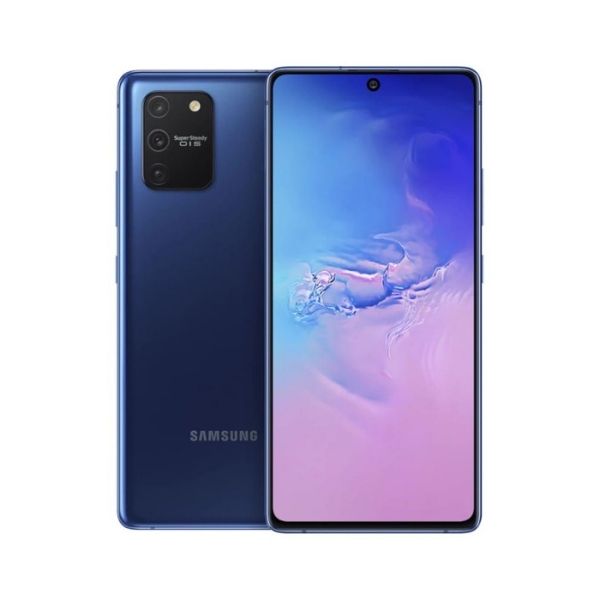 Front & Back View of Blue Samsung Galaxy S10 Lite 8GB 128GB 48MP Camera 6.7" Screen 4500mAh