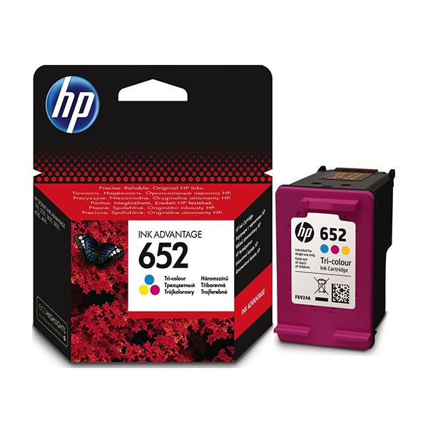 HP 652 Tri-color Original Ink Advantage Cartridge (F6V24AE) with Box